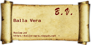 Balla Vera névjegykártya