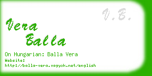 vera balla business card